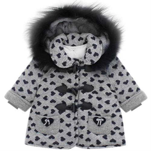 CAPPOTTO BABY M/L C/CAPPUCCIO C/PELLICCIA 55%POL.45%COT.