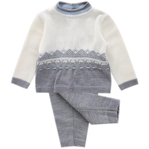 2 PZ BABY MAGLIA MANICA LUNGA+      GHETTA 100%LANA