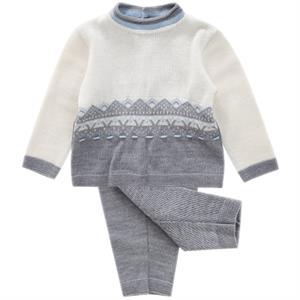 2 PZ BABY MAGLIA MANICA LUNGA+      GHETTA 100%LANA