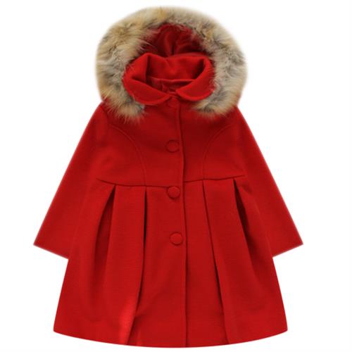 CAPPOTTO BIMBA M/L C/CAPPUCCIO C/PELLICCIA 75%POL20%VI5%ELAS