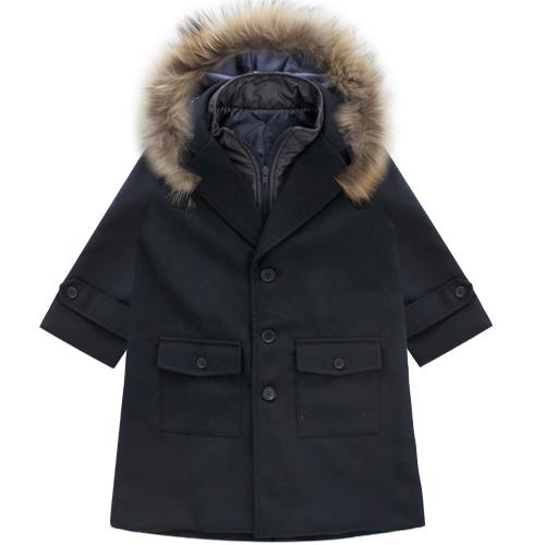 CAPPOTTO BimboM/L C/CAP.C/PEL.C/FINTO GILET 75%PL20%VI5%EL