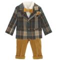 5PZBABY GIACCA 60%CO40%POL+PANT.100%CO+CAMICIA+PAP+POCHETTE