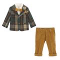 5PZBABY GIACCA 60%CO40%POL+PANT.100%CO+CAMICIA+PAP+POCHETTE