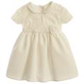 VESTINA BABY IN CREPE PANNA CON PELLICCIA 100%POLIESTERE-en