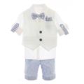 5PZBABY GILET+CAMICIA+BERMUDA+PAP.  +POCHETTE 56%LI.44%CO.-en