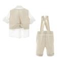 5PZBABY GILET+CAMICIA+BERMUDA+PAP+POCHETTE 100%POLIESTERE-en