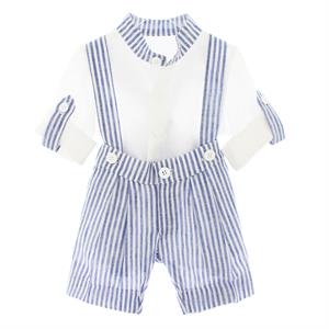2ZBABY CAMICIA+SALOPETTE IN 56%LINO 44%COT.-en