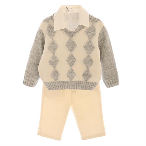 MAGLIONCINO BABY 50%LANA 50%ACRI.+CAMICIA E PANTALONE 100%CO-en