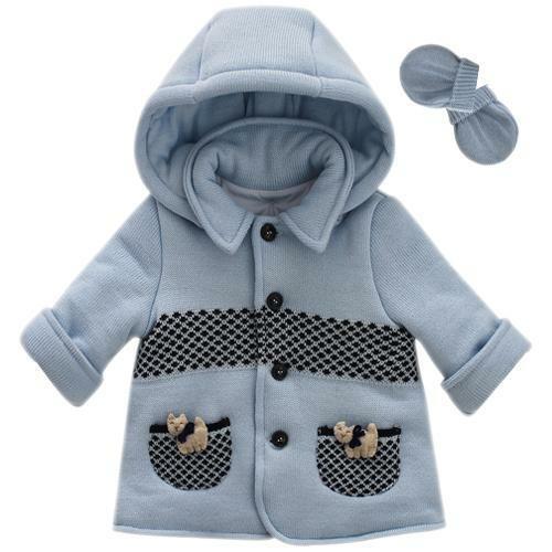 CAPPOTTO BABY M/L C/CAPPUCCIO+GUANTINI 100%LANA