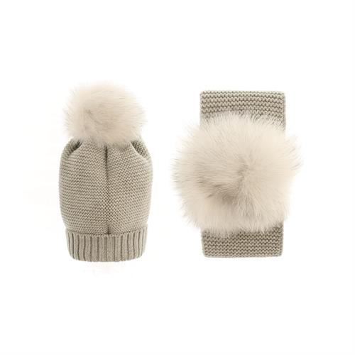 CAPPELLO+SCALDACOLLO BABY CON POM PON