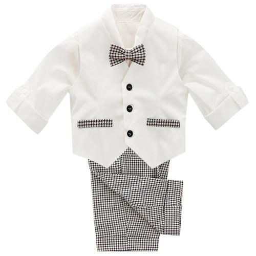 4PZBABY GILET+CAMICIA 97%CO3%EL+BERM.C/BRETEL.100%COT+PAPILL-en